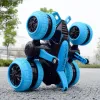 Cross-border electric remote control car, side double-sided stunt car, transforming dump truck, charging off-road vehicle, boys' toy details Picture